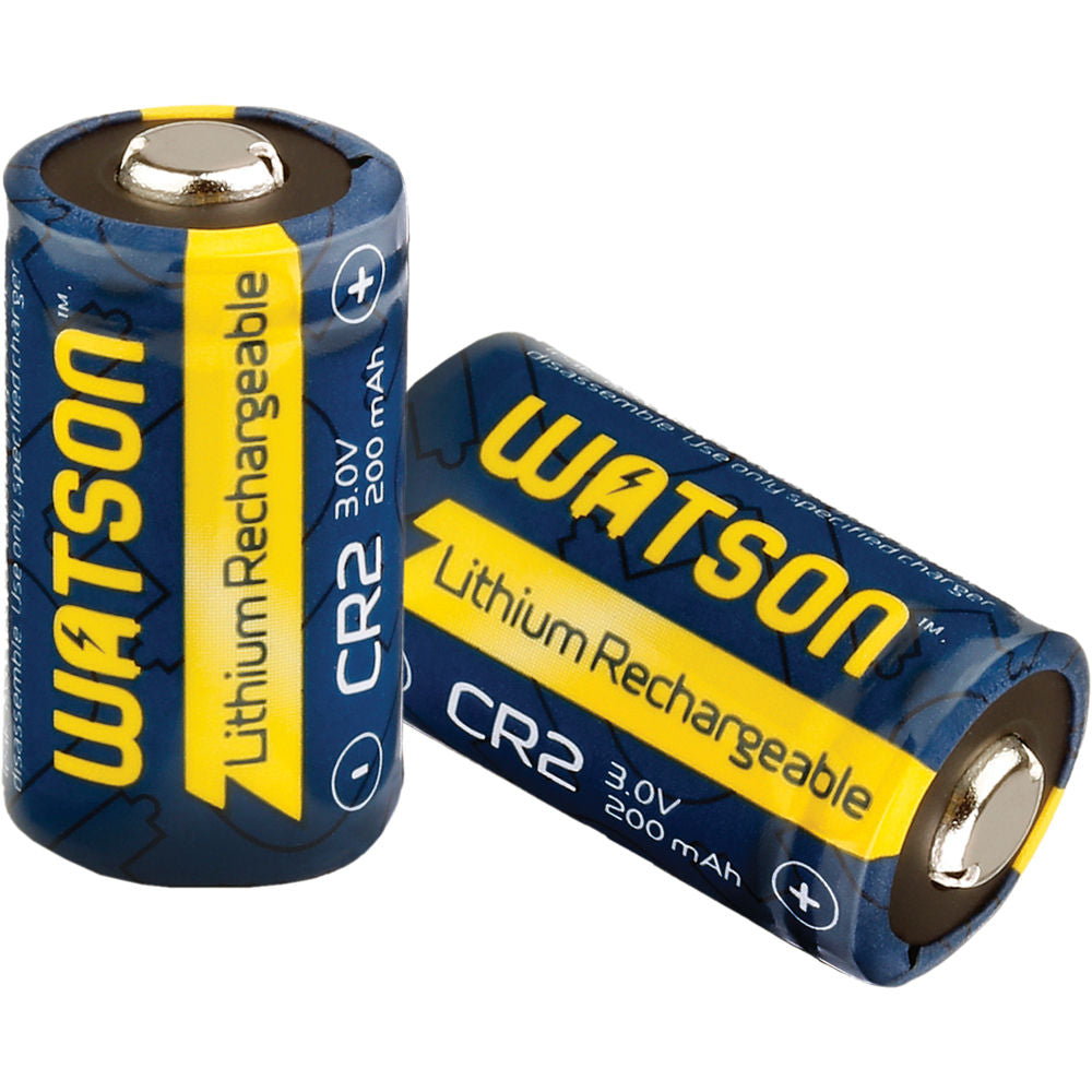 Cargador Watson Dual rápido para 3V CR123A y CR2 Lithium con 2 CR2 - vista lateral