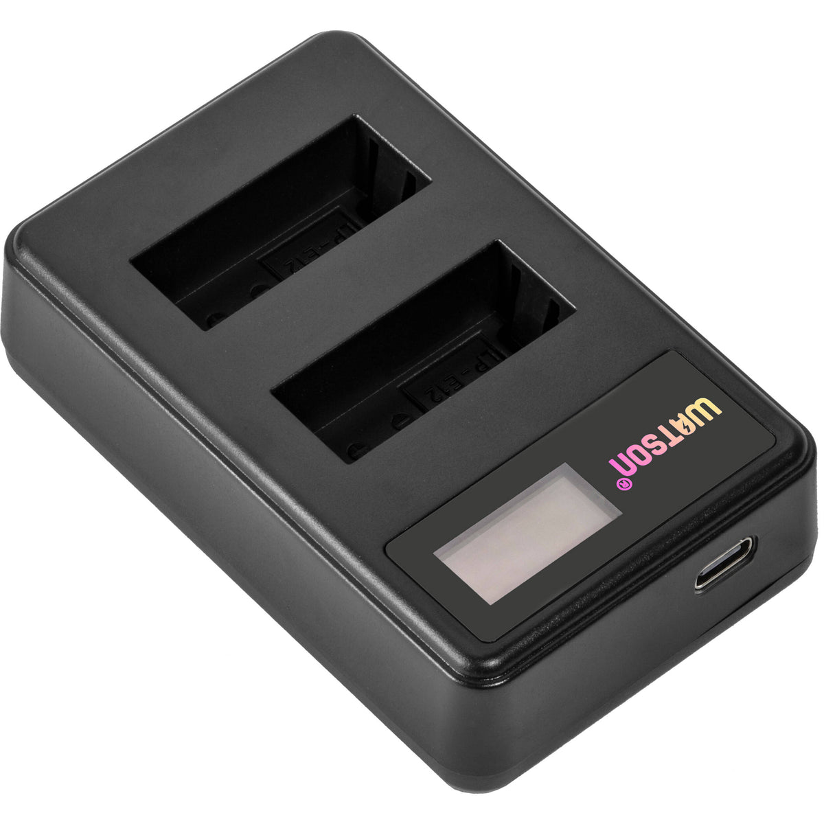Cargador Watson Mini Duo USB-C para Canon LP-E12 - vista frontal