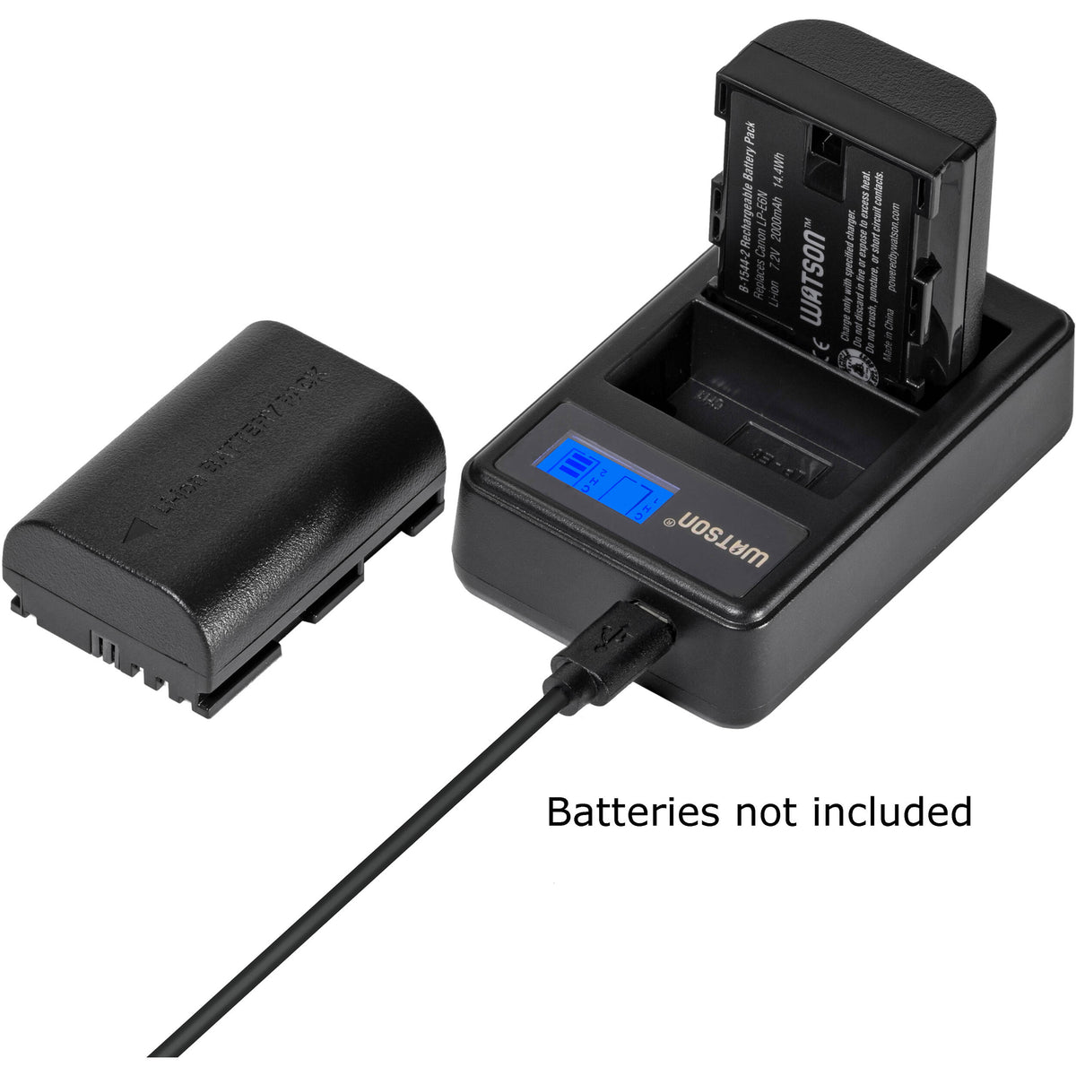 Cargador Watson Mini Duo USB-C para Canon LP-E6, LP-E6N, y LP-E6NH - detalle