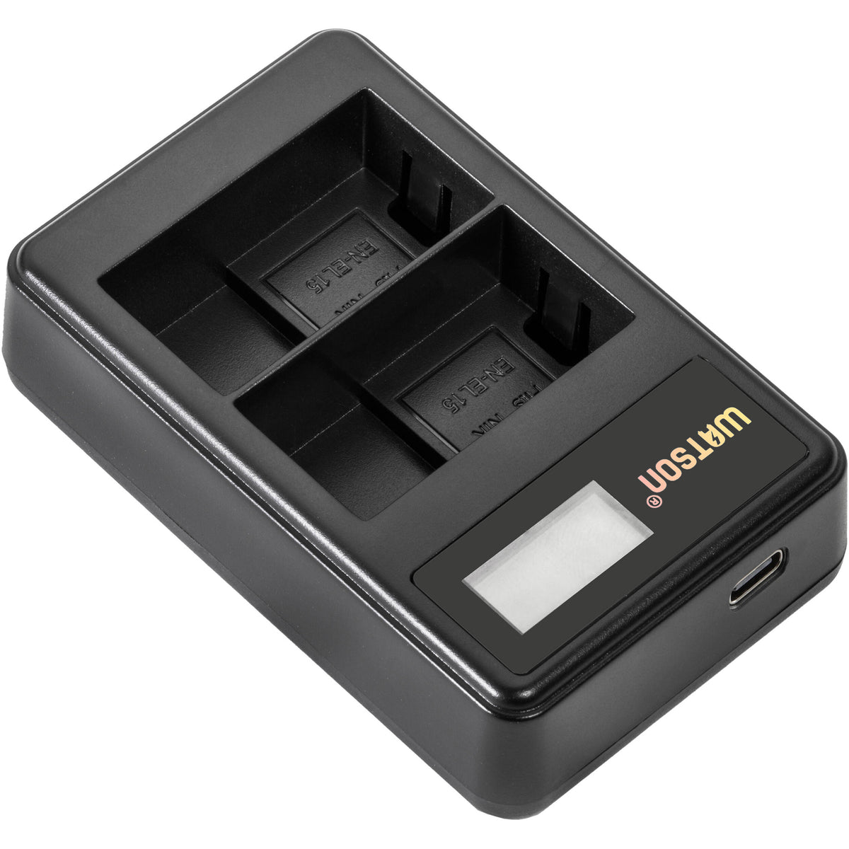 Cargador Watson Mini Duo USB-C para Nikon EN-EL15 - vista frontal