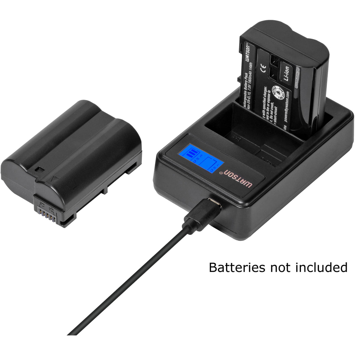 Cargador Watson Mini Duo USB-C para Nikon EN-EL15 - detalle