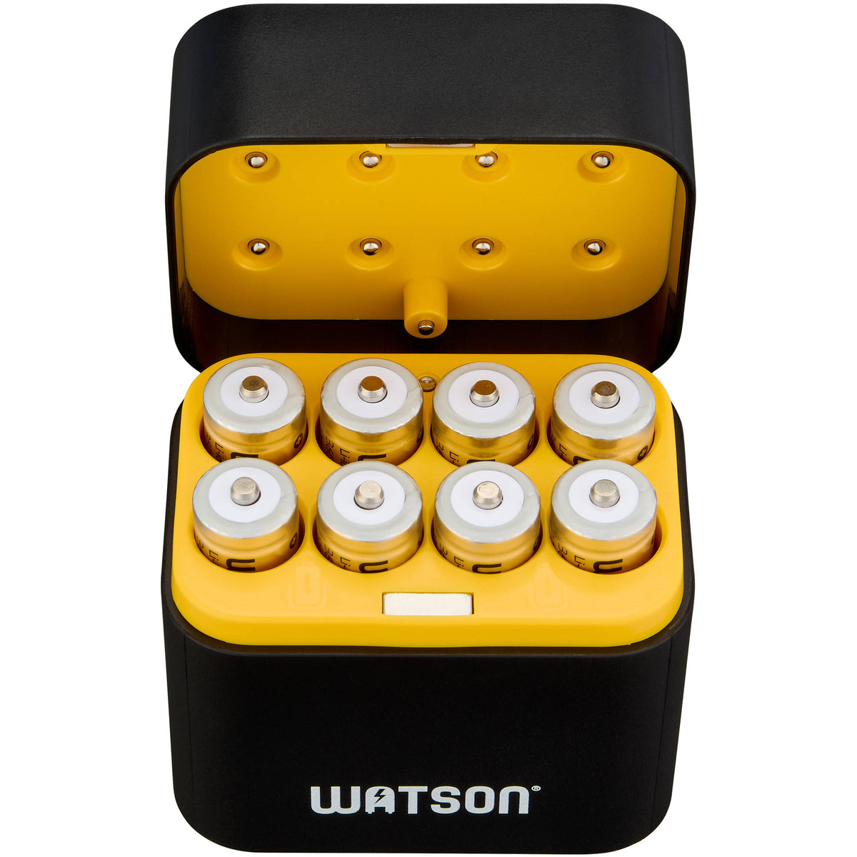 Cargador Watson recargables AA Lithium-Ion con 8 bahías (8-Pack, 3600mWh) - vista lateral