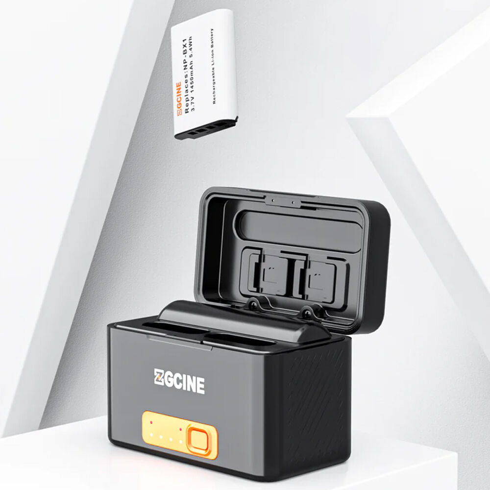 Cargador ZGCINE Charging Case para Sony NP-BX1 con 2-Charging Slots - vista principal