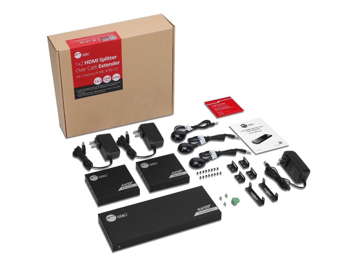 Conmutador AV SIIG 1x2 HDMI Splitter Over Cat6/7 Extender - vista 3