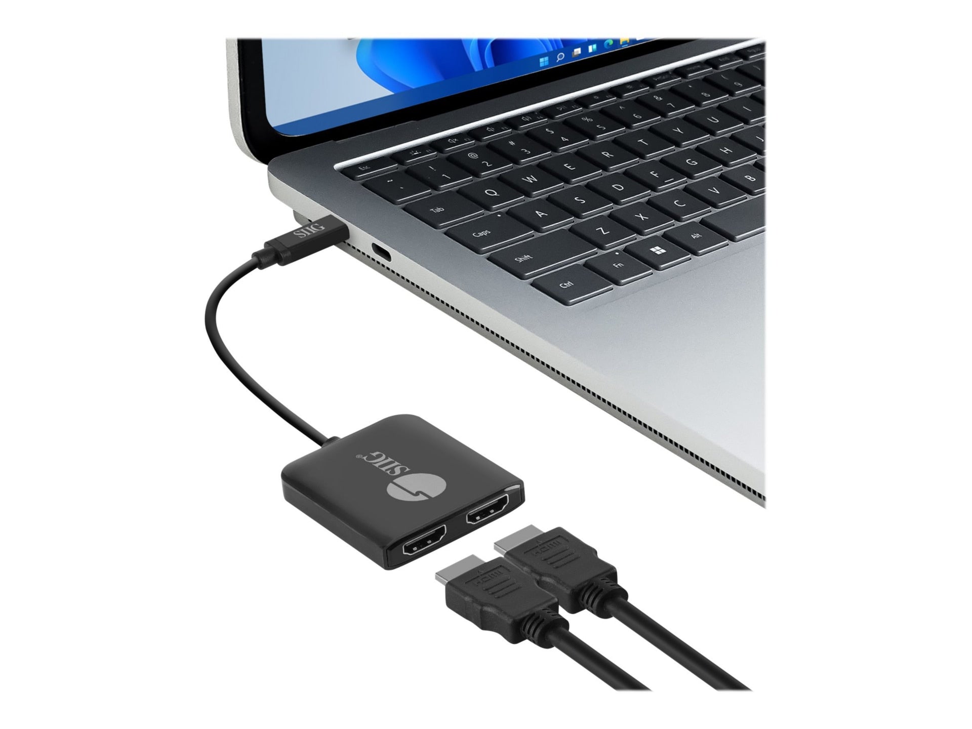 Conmutador AV SIIG 1x2 USB-C to HDMI 4K60 MST Hub Splitter - vista 2