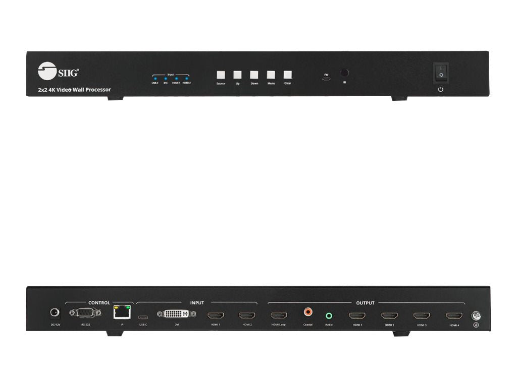 Conmutador AV SIIG 2x2 4K Video Wall Processor - vista 4