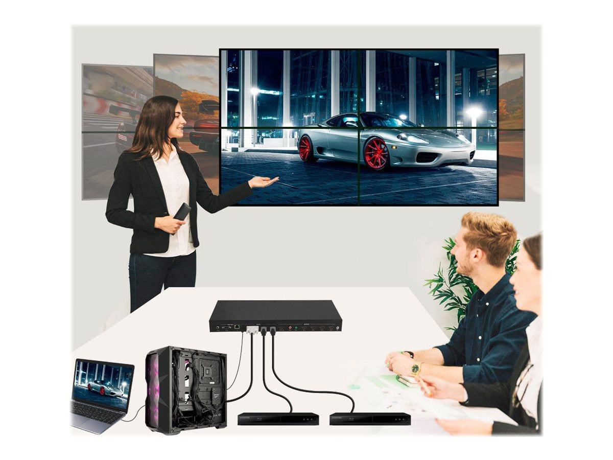 Conmutador AV SIIG 2x2 4K Video Wall Processor - vista 5