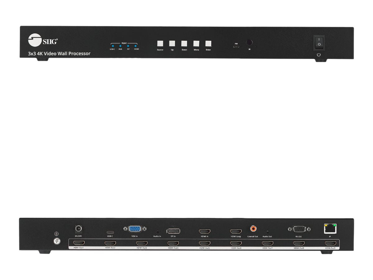 Conmutador AV SIIG 3x3 4K Video Wall Processor - vista 2