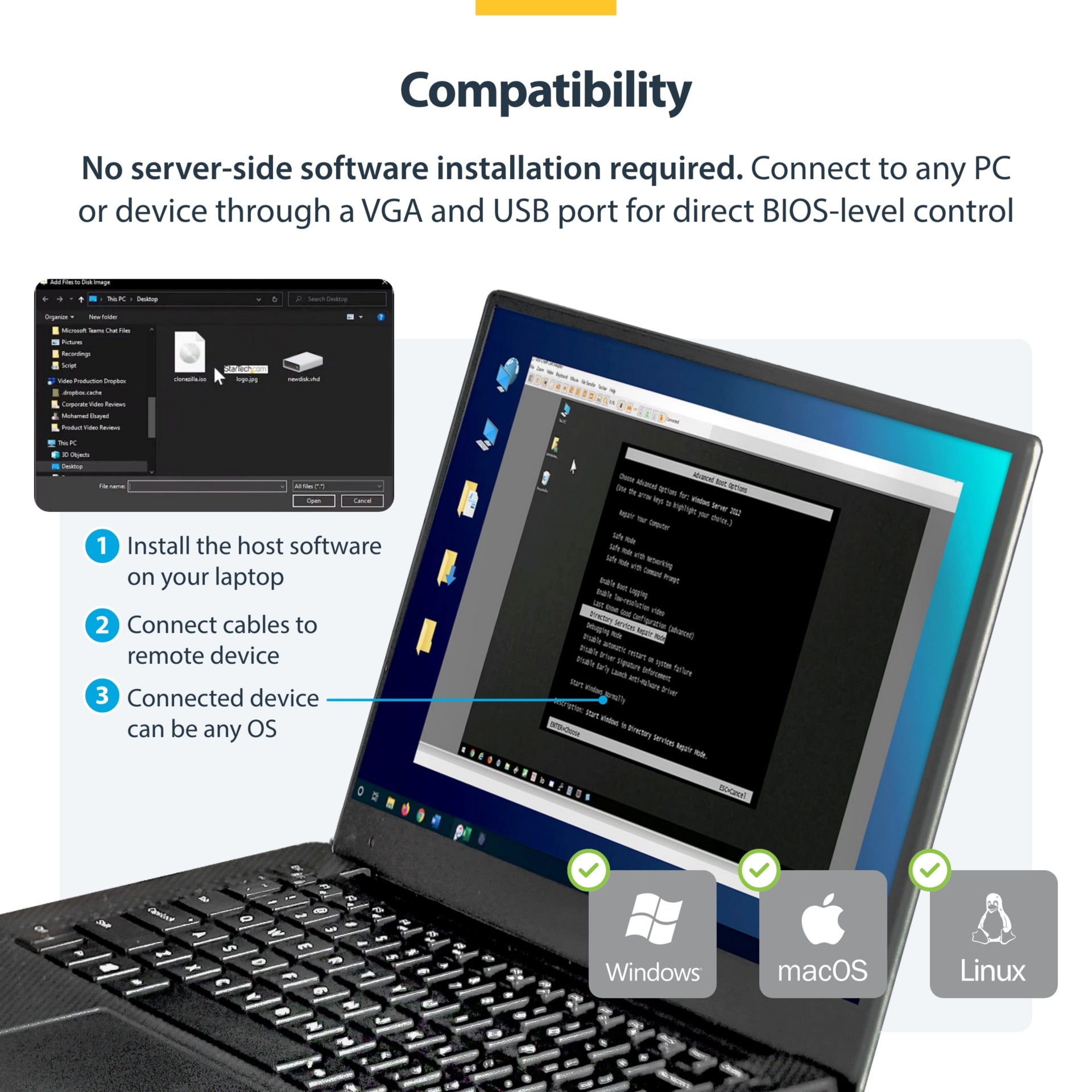 Conmutador KVM StarTech.com StarTech Portable Laptop Crash Cart Adapter - vista 5