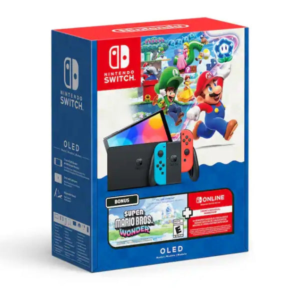 consola-nintendo-switch-oled-super-mario-bros-wonder-bundle-64gb-7-oled-720p-1080p-tv-3-meses-nintendo-switch-online-neon-blueneon-red