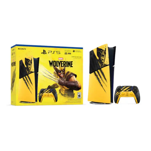 consola-playstation-5-slim-digital-edition-marvel's-wolverine-battle-yellow-limited-edition-bundle-16gb-ram-825gb-ssd-4k-120-fps-hdr-yellow