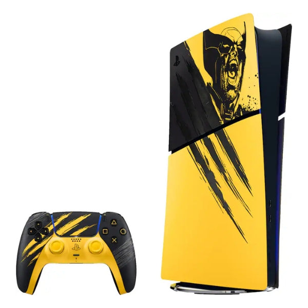 consola-playstation-5-slim-digital-edition-marvel's-wolverine-battle-yellow-limited-edition-bundle-16gb-ram-825gb-ssd-4k-120-fps-hdr-yellow