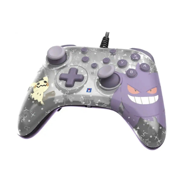 control-gaming-cableado-hori-horipad-turbo-gengar-y-mimikyu-pokemon-con-botones-programables-para-nintendo-switch-2-gris