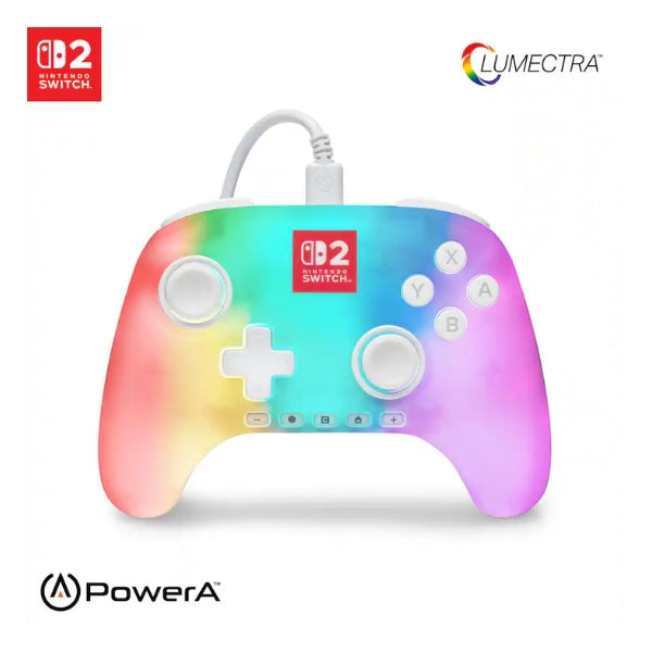 control-gaming-cableado-powera-advantage-lumectra-rgb-con-sticks-hall-effect-para-nintendo-switch-2-blanco