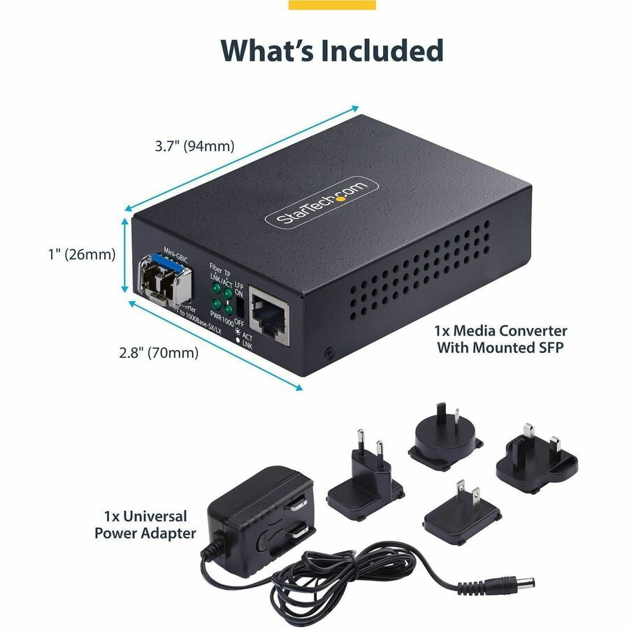 Convertidor de Medios StarTech.com StarTech Single-Mode (SM) LC Fiber Media Converter - vista 5