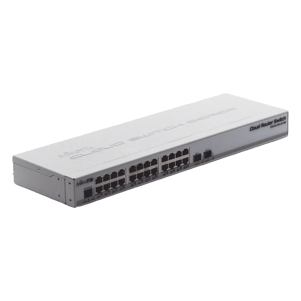 Switch Sistema Operativo Dual 24 Puertos Gigabit Mikrotik CRS32624G2S+RM