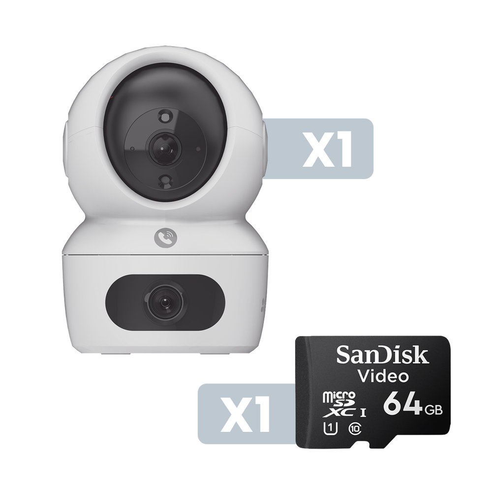 Kit Cámara PT Wifi 2K Dual EZVIZ CSH7CKIT 64 GB