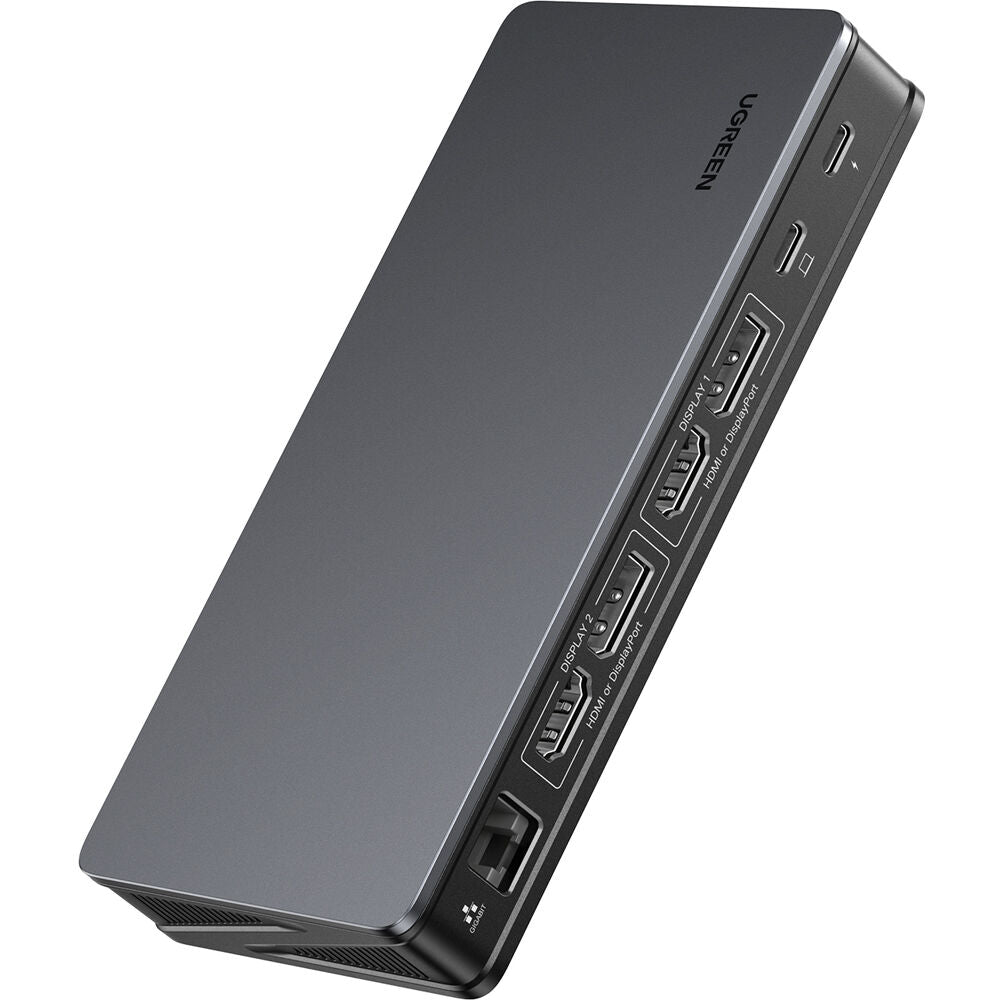 Docking Station UGREEN 9 en 1 Doble Monitor 4K 60Hz con Ethernet - vista trasera