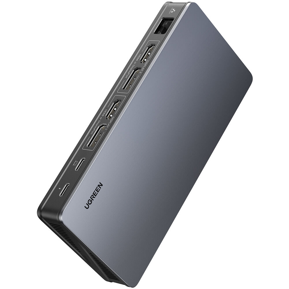 Docking Station UGREEN 9 en 1 Doble Monitor 4K 60Hz con Ethernet - vista lateral