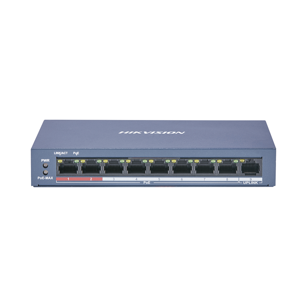 Switch PoE+ Hikvision DS-3E0109P-E/M(B) 250 m