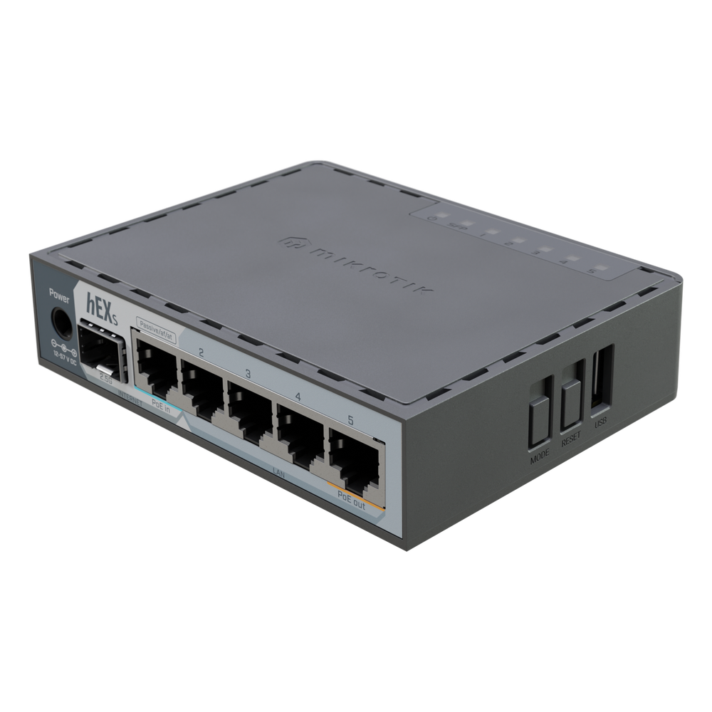 Router hEX S Mikrotik E60IUGS 5 puertos 512 MB