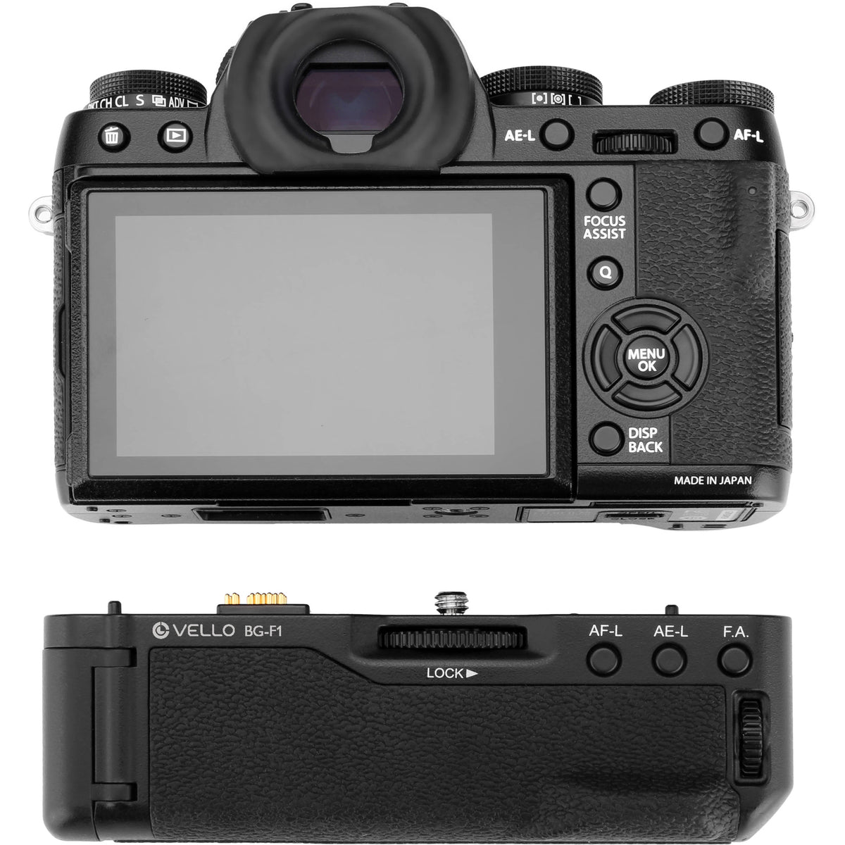 Empuñadura Vello BG-F1 para Fujifilm X-T1 - contenido de la caja