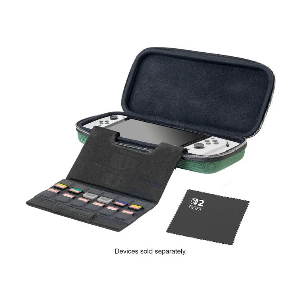 estuche-para-consola-rds-industries-game-traveler-deluxe-hylian-shield-zelda-rigido-con-almacenamiento-para-nintendo-switch-2-switch-oled-y-switch-verde