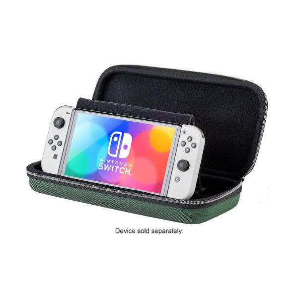 estuche-para-consola-rds-industries-game-traveler-deluxe-hylian-shield-zelda-rigido-con-almacenamiento-para-nintendo-switch-2-switch-oled-y-switch-verde