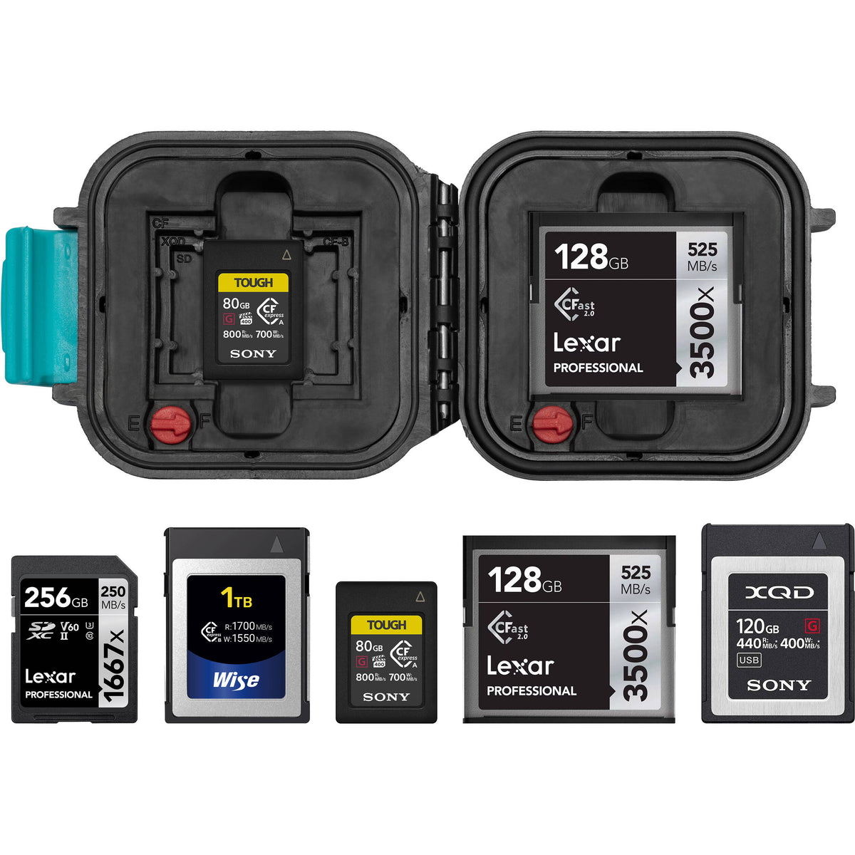 Estuche para Tarjetas HPRC 1100 Hard Case con Memory - vista trasera