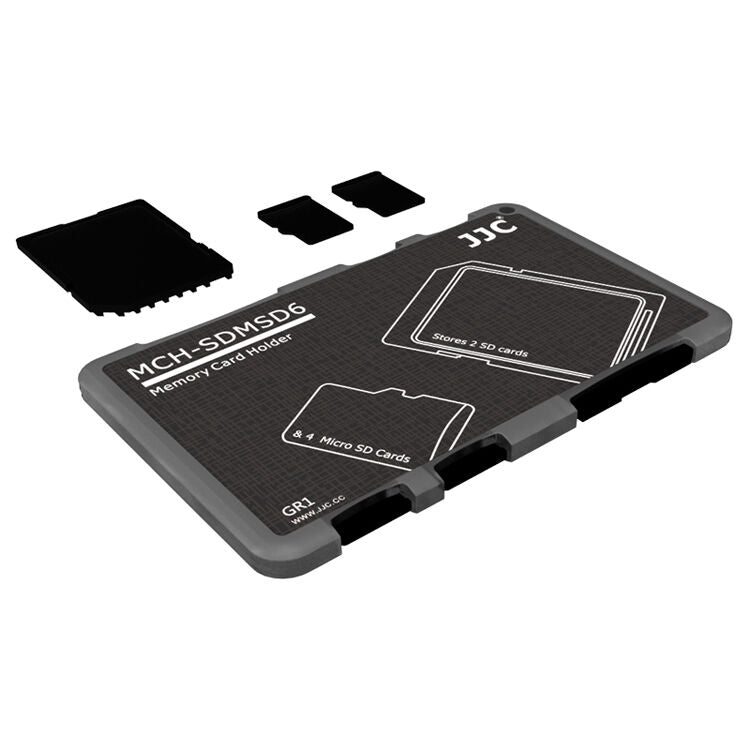 Estuche para Tarjetas JJC Memory para 2 SD & 4 microSD (Gris) - vista trasera