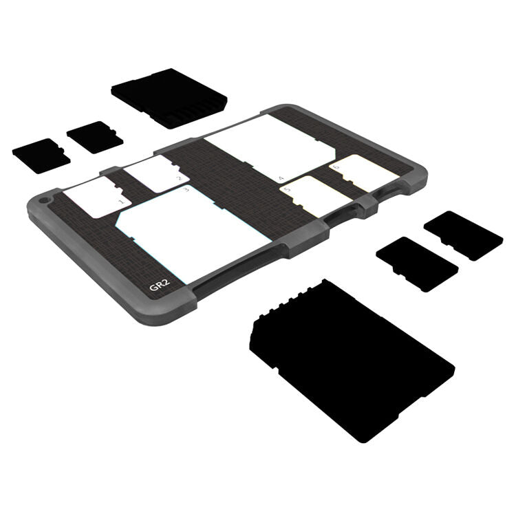 Estuche para Tarjetas JJC Memory para 2 SD & 4 microSD (Gris) - vista lateral