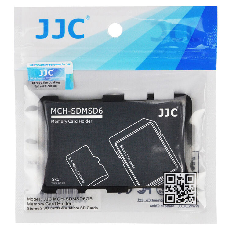 Estuche para Tarjetas JJC Memory para 2 SD & 4 microSD (Gris) - en uso