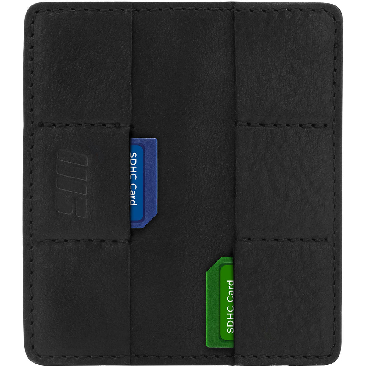 Estuche para Tarjetas MegaGear Leather SD (Negro) - vista frontal