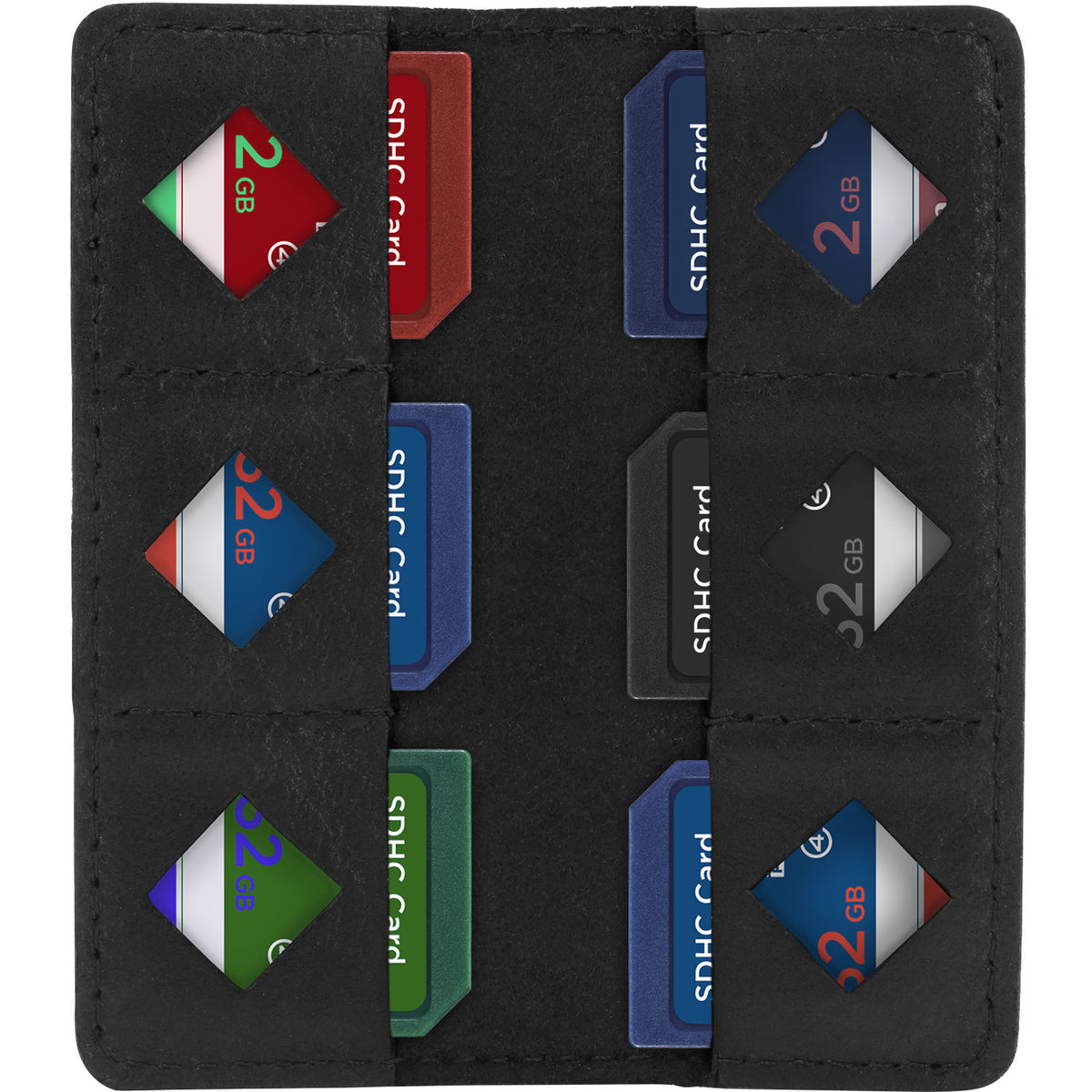 Estuche para Tarjetas MegaGear Leather SD (Negro) - vista trasera