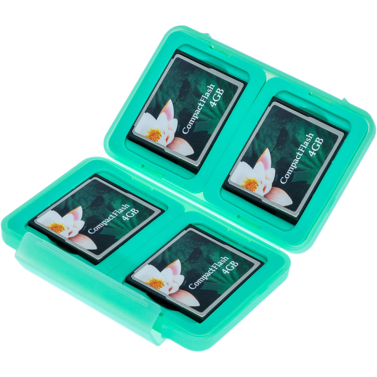 Estuche para Tarjetas Ruggard LEDA para 4 CF, CFast (Verde) - contenido de la caja
