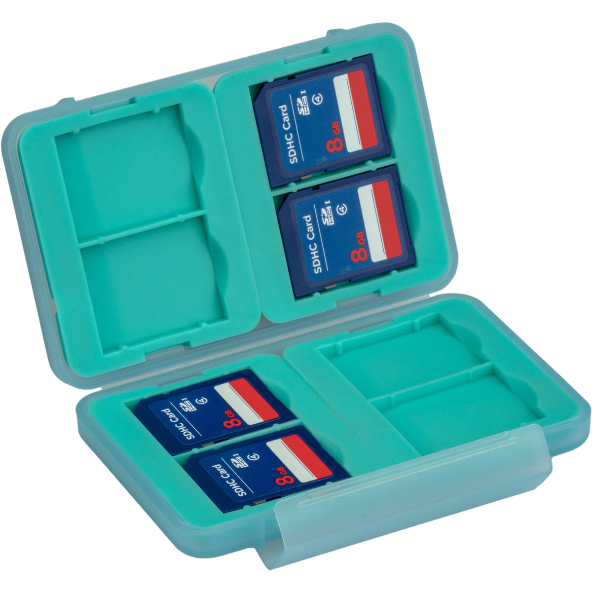 Estuche para Tarjetas Ruggard LEDA para 8 SD (Azul) - detalle