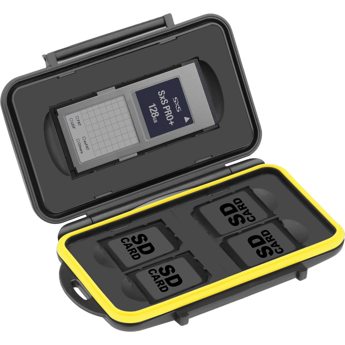 Estuche para Tarjetas Ruggard para 1 SxS y Up to 4 SD - puertos y conexiones