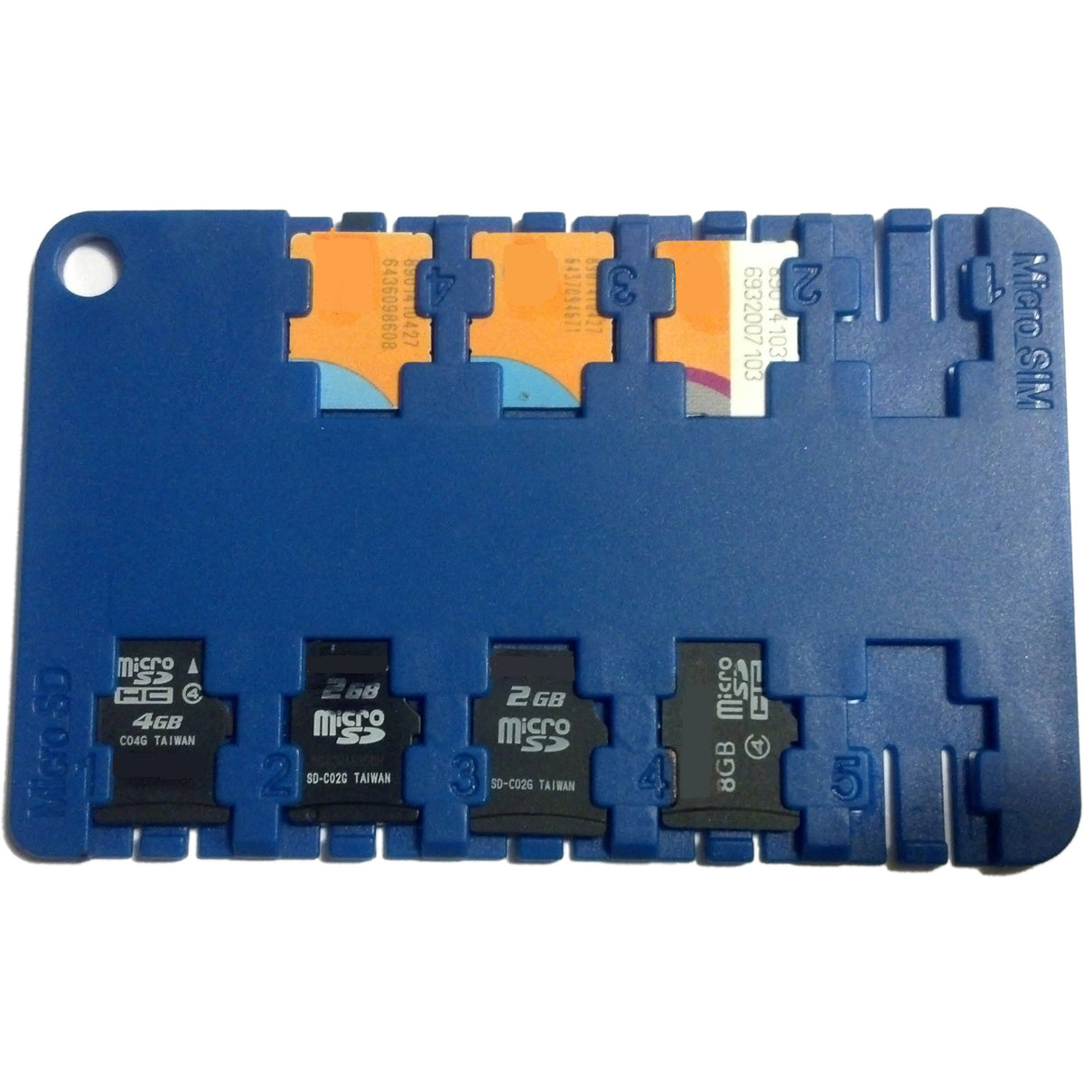 Estuche para Tarjetas SD Card Holder Micro SIM & Micro SD (Azul) - vista trasera