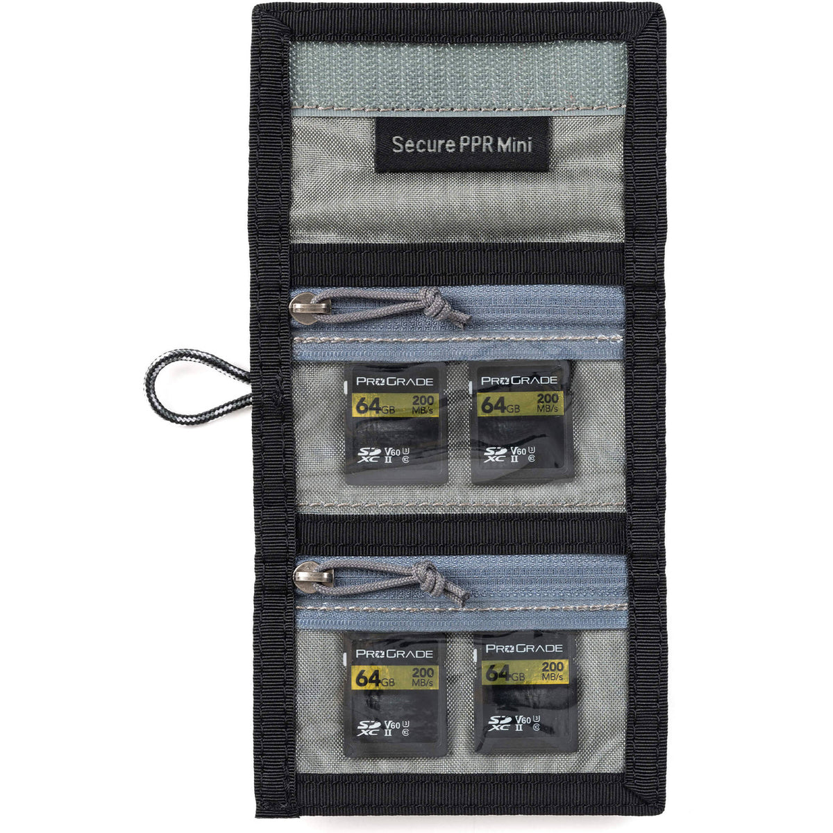 Estuche para Tarjetas Think Tank Photo Secure Pixel Pocket Rocket Mini (Negro Slate) - en uso