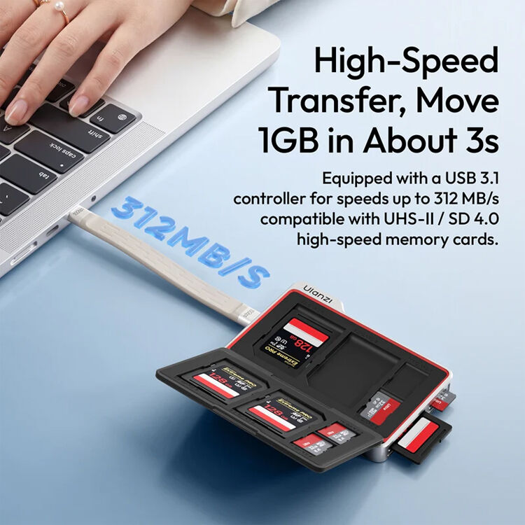 Estuche para Tarjetas Ulanzi DC01 2-in-1 Portable (Negro) - vista frontal