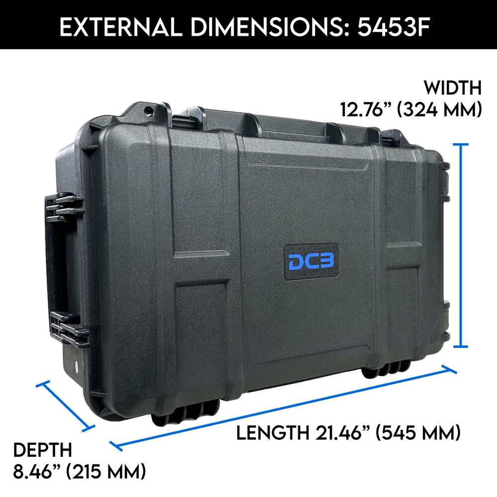 Estuche Rígido DCB Cases Element 5453F con ruedas utilitario con espuma cortada en cubos - en uso