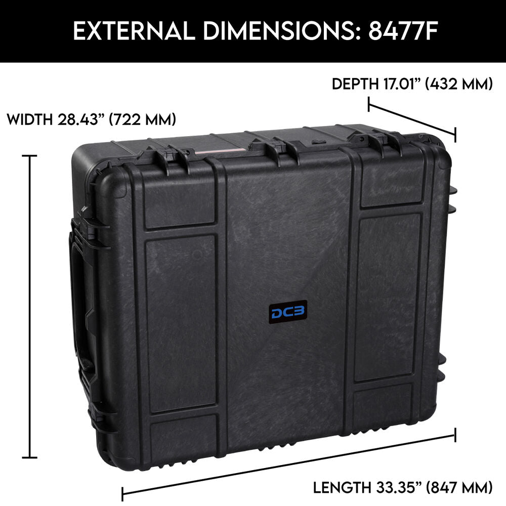 Estuche Rígido DCB Cases Element 8477F con ruedas utilitario con espuma cortada en cubos - contenido de la caja