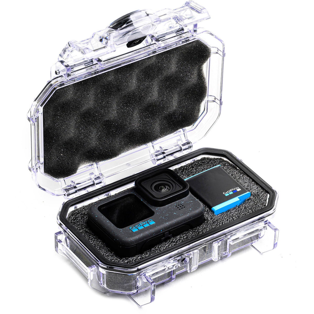 Estuche Rígido Evergreen Cases Tech con PROfoam inserto (Clear, Chico) - puertos y conexiones