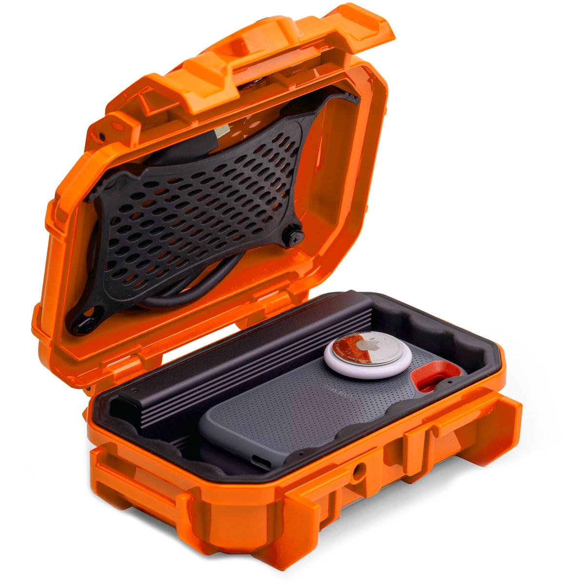 Estuche Rígido Evergreen Cases Tech con Rubber Liner (Naranja, Chico) - vista principal