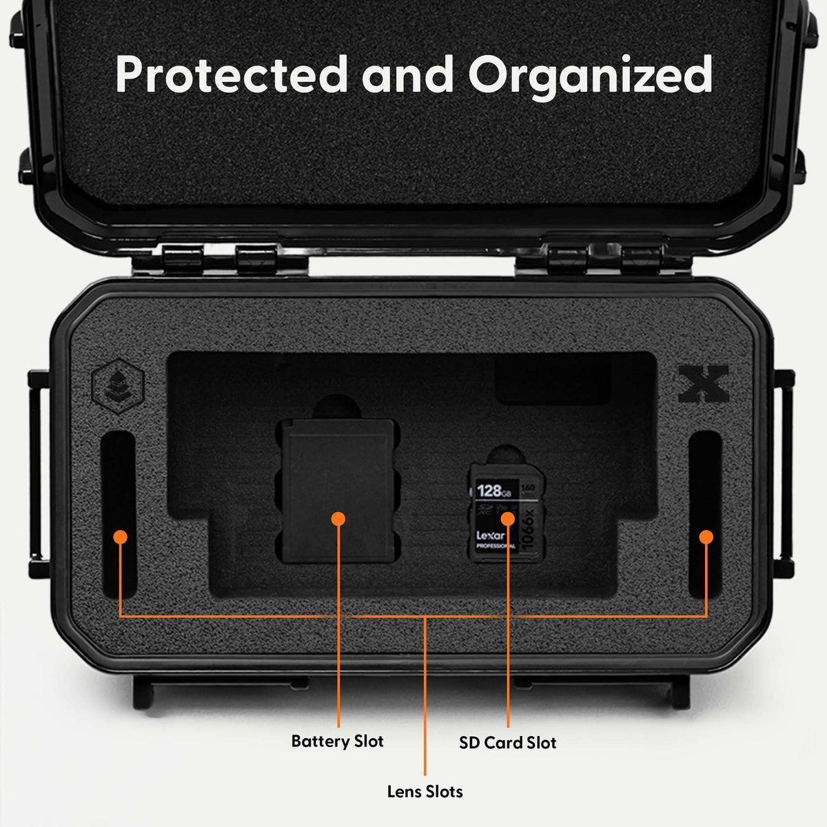 Estuche Rígido Evergreen Cases TOUGHBOX para FUJIFILM X100 Series (Negro) - vista frontal