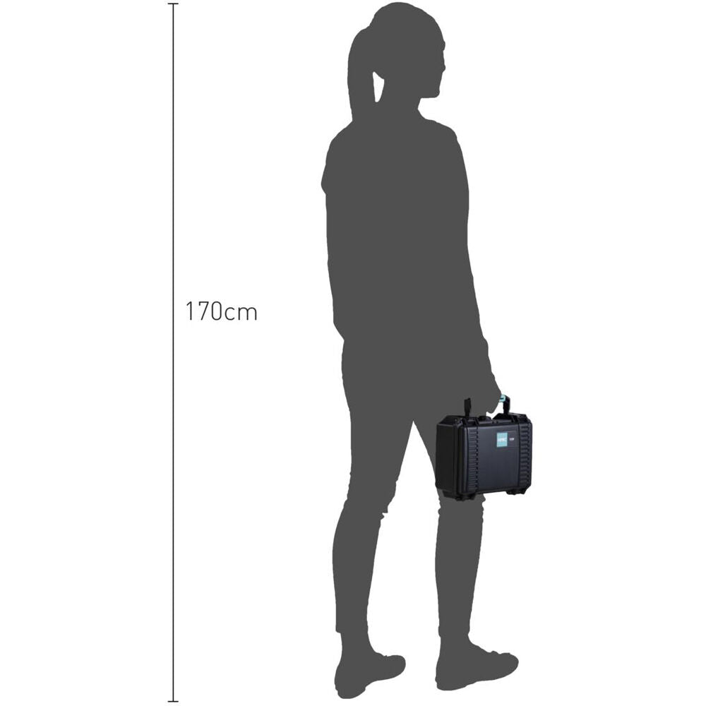 Estuche Rígido HPRC 2100E sin interior (Negro con Azul Handle) - vista frontal
