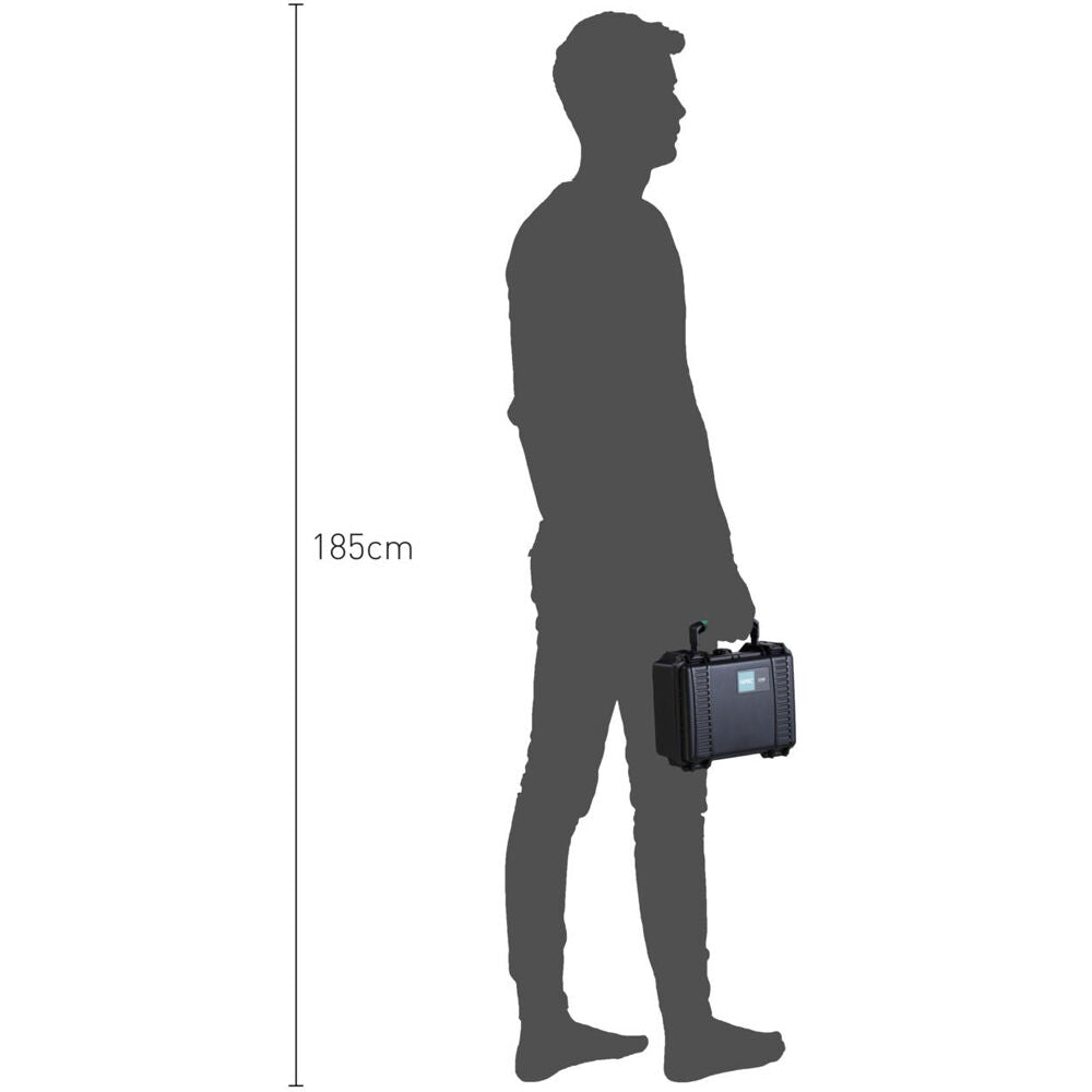 Estuche Rígido HPRC 2100E sin interior (Negro con Azul Handle) - vista trasera