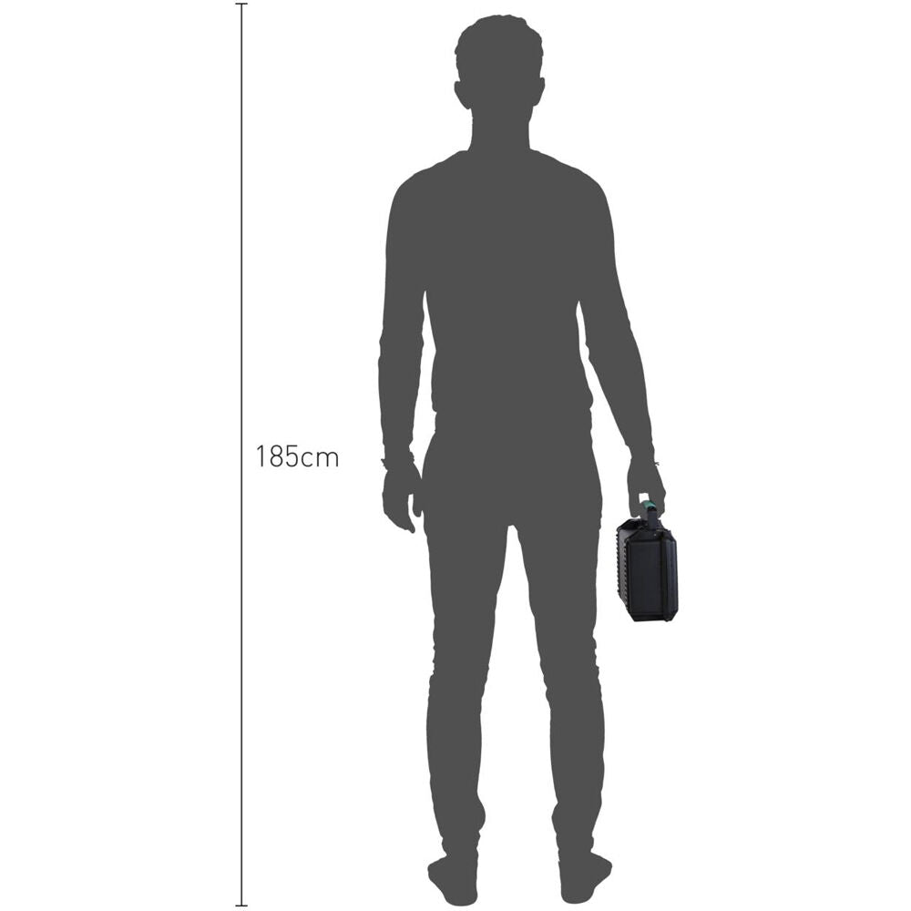 Estuche Rígido HPRC 2100E sin interior (Negro con Azul Handle) - vista lateral