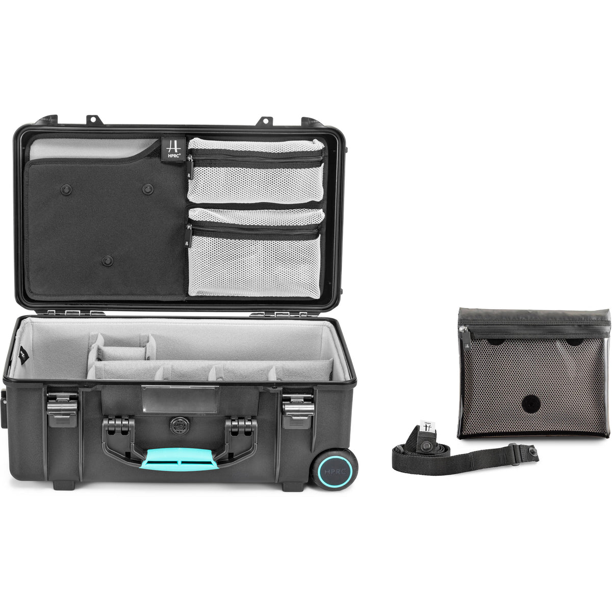 Estuche Rígido HPRC 2550 con ruedas con Second Skin & organizador en la tapa - vista frontal