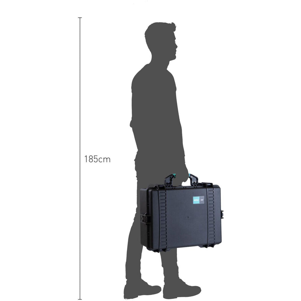 Estuche Rígido HPRC 2600 (Negro con Azul Handle) - vista lateral